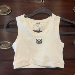 Loewe White Tank Top with Logo Detail